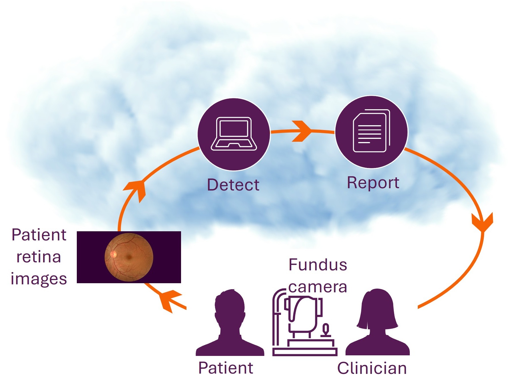 Diagram of cloud processing of fundus image